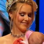 Jaime Vandenberg cierra su ciclo como Miss Universo Canadá 2025 sosteniendo a su bebé